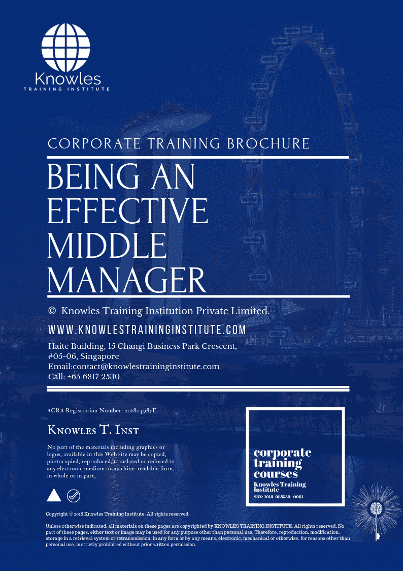 Being an Effective Middle Manager Training Course in Norway Brochure