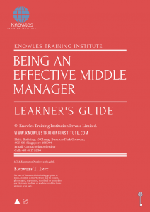 Being an Effective Middle Manager Training Course in Norway Learner_s Guide