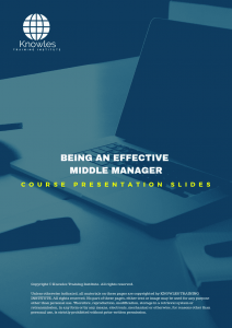 Being an Effective Middle Manager Training Course in Norway Presentation Slides