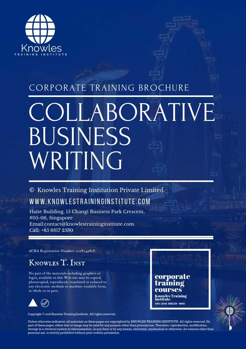 Collaborative Business Writing Course in Norway Brochure