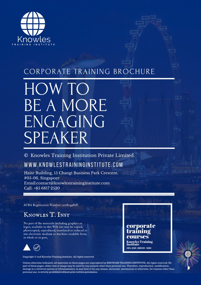Course Brochure For How To Be A More Engaging Speaker Course in Norway