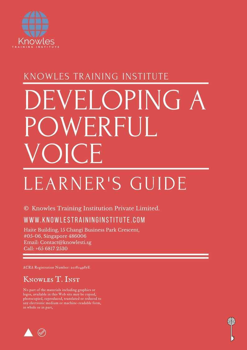 Developing A Powerful Voice Training Course in Norway Learner_s Guide