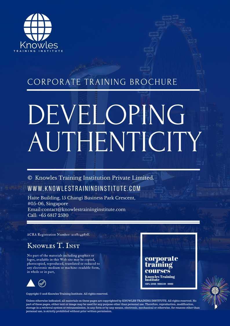Developing Authnticity Training Course in Norway Brochure