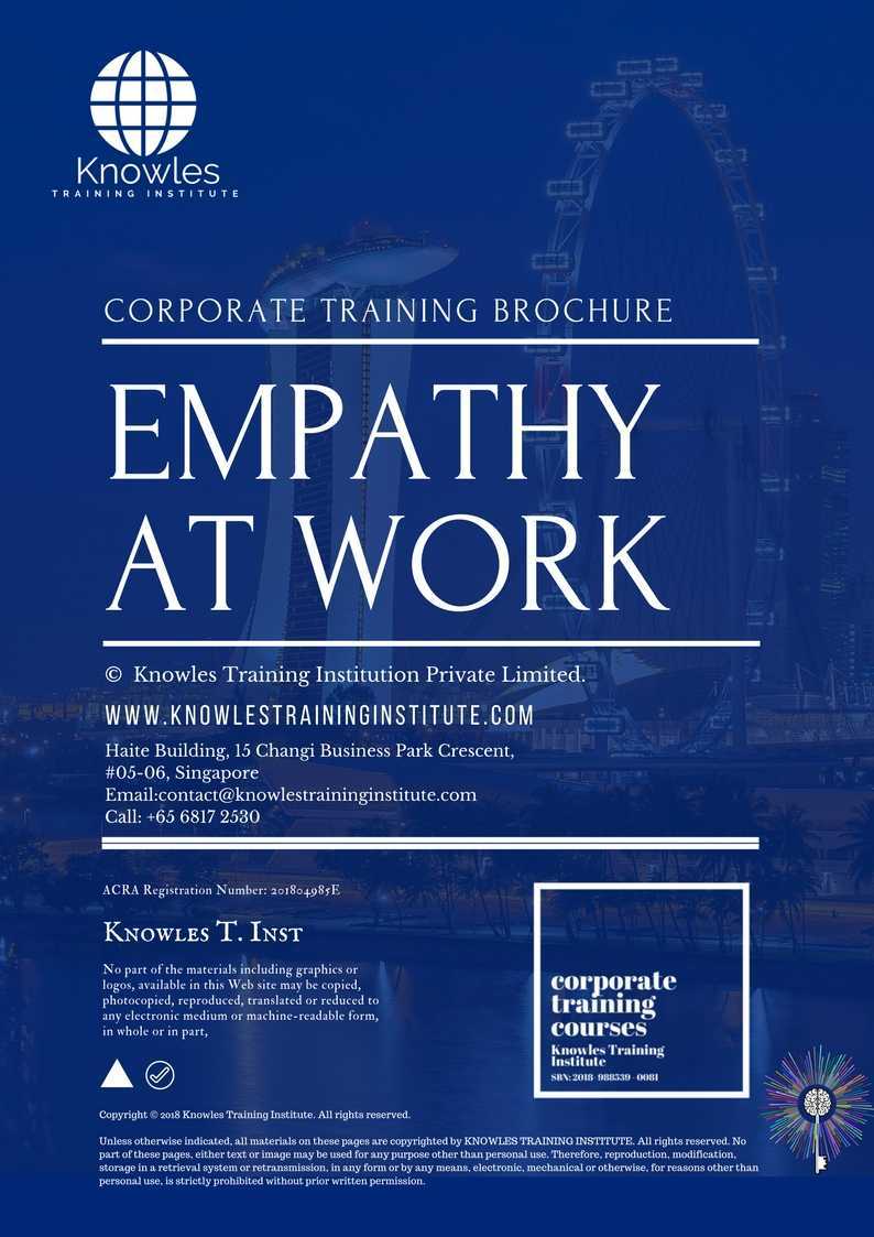 Empathy At Work Training Course in Norway Brochure