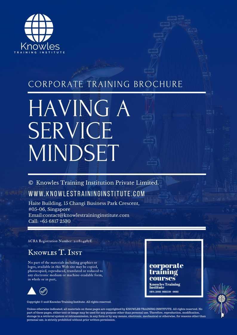 Having A Service Mindset Training Course in Norway Brochure