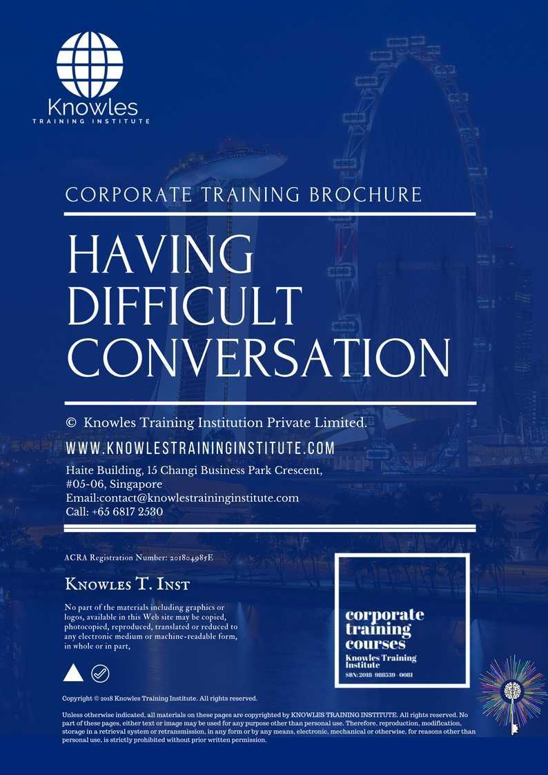 Having Difficult Conversation Training Course in Norway Brochure