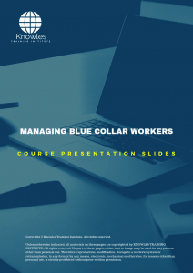 Managing Blue Collar Workers in Norway PPT Slides Used During Course