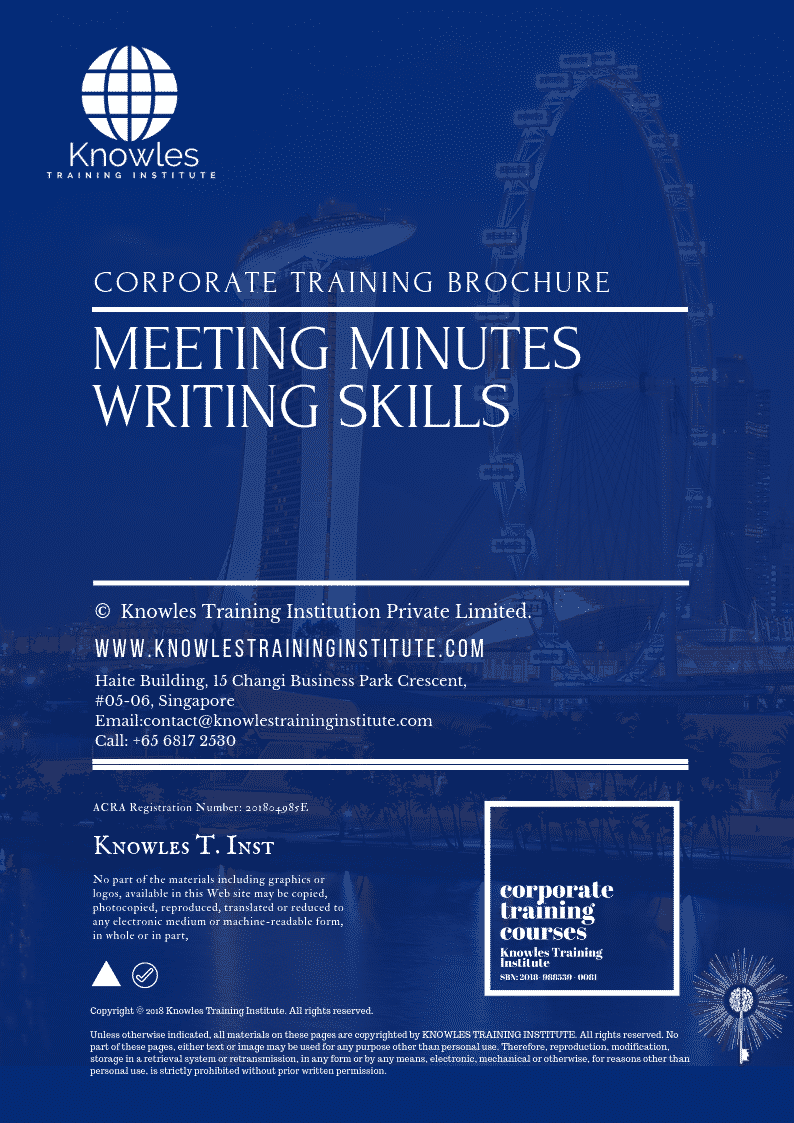 Meeting Minutes Writing Skills Training Course In Norway Brochure