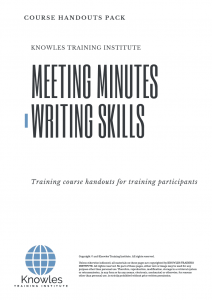 Meeting Minutes Writing Skills Training Course In Norway Handouts