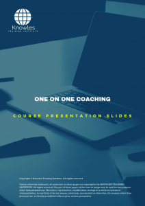 One On One Coaching in Norway PPT Slides Used During Course