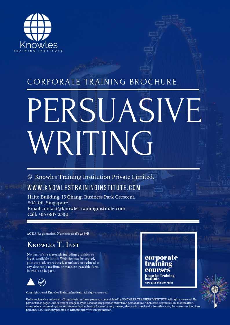 Persuasive Writing Course in Norway Brochure