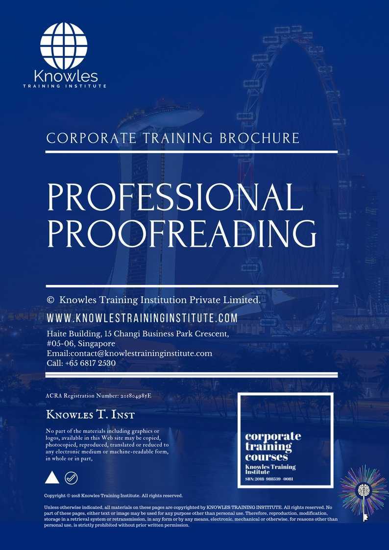 Professional Proofreading Training Course in Norway Brochure