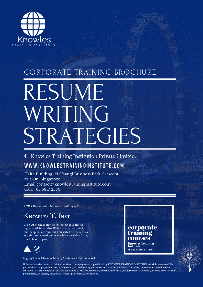 Resume writing strategies training course in Norway Course Brochure