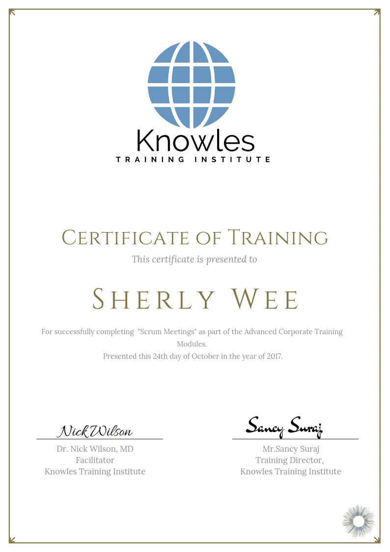 Scrum Meetings Training Course in Norway Certification