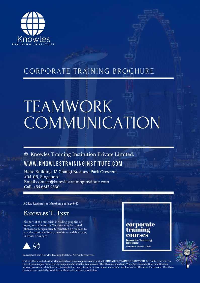Teamwork Communication Training Course in Norway Brochure