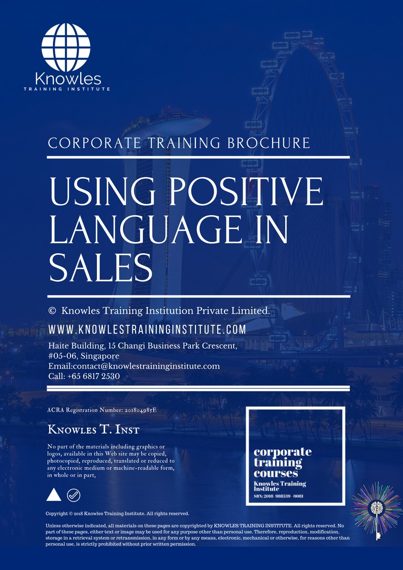 Using Positive Language In Sales Course in Norway Brochure